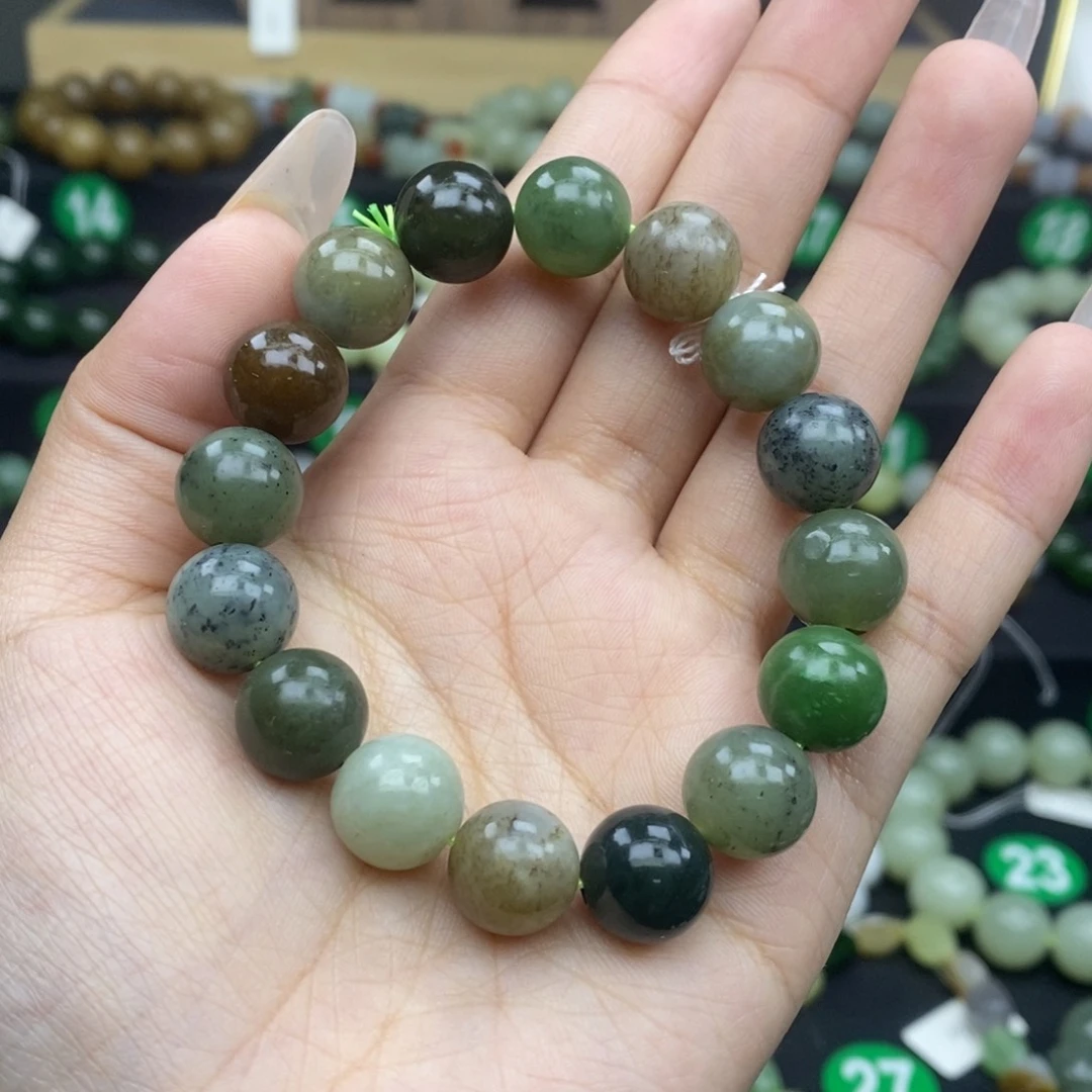 和田玉手链未镶嵌12mm