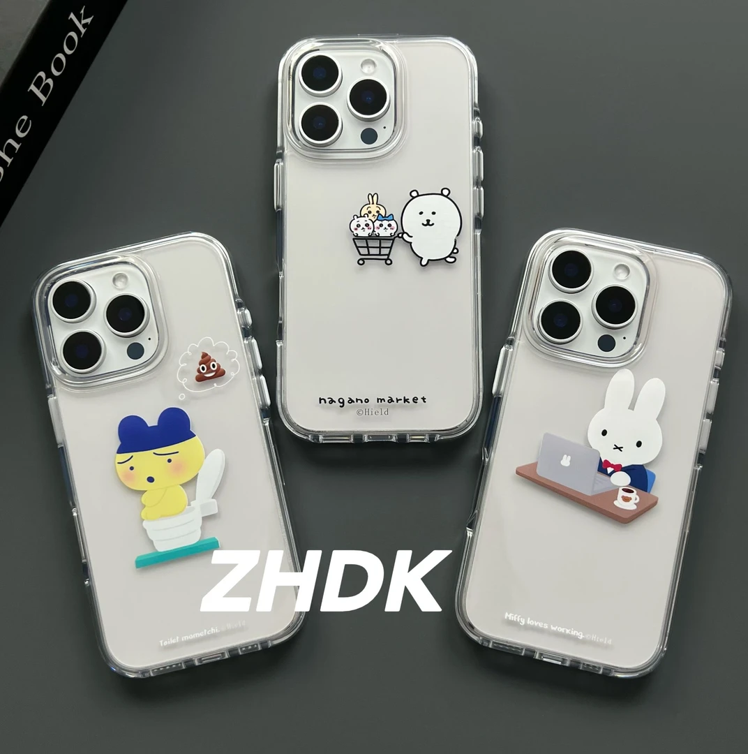 简约可爱小熊高级感适用iPhone16promax手机壳15气囊防摔14透明13