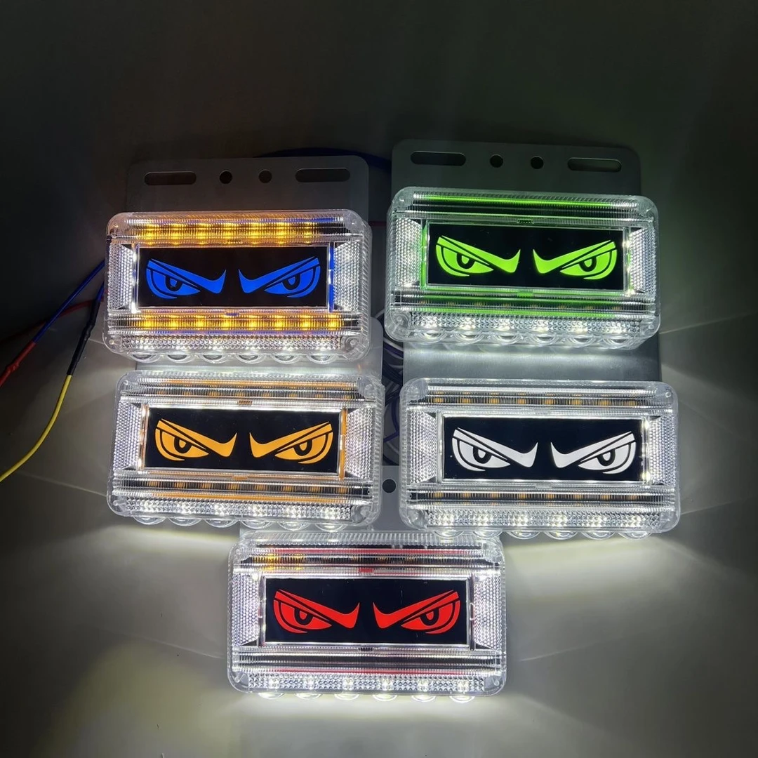 恶魔眼货车新款边灯24超亮转向防水照地腰灯led轮胎挂车倒车灯