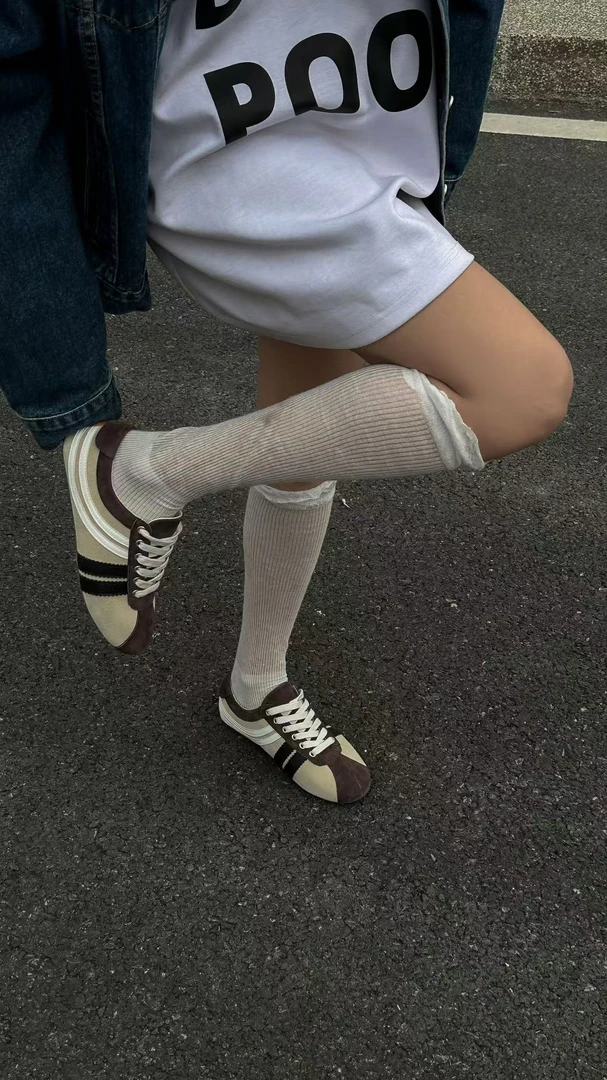 【NO退NO换】鑫燃KIKI 复古平底高级感拼色德训鞋 122-2 SG (F)