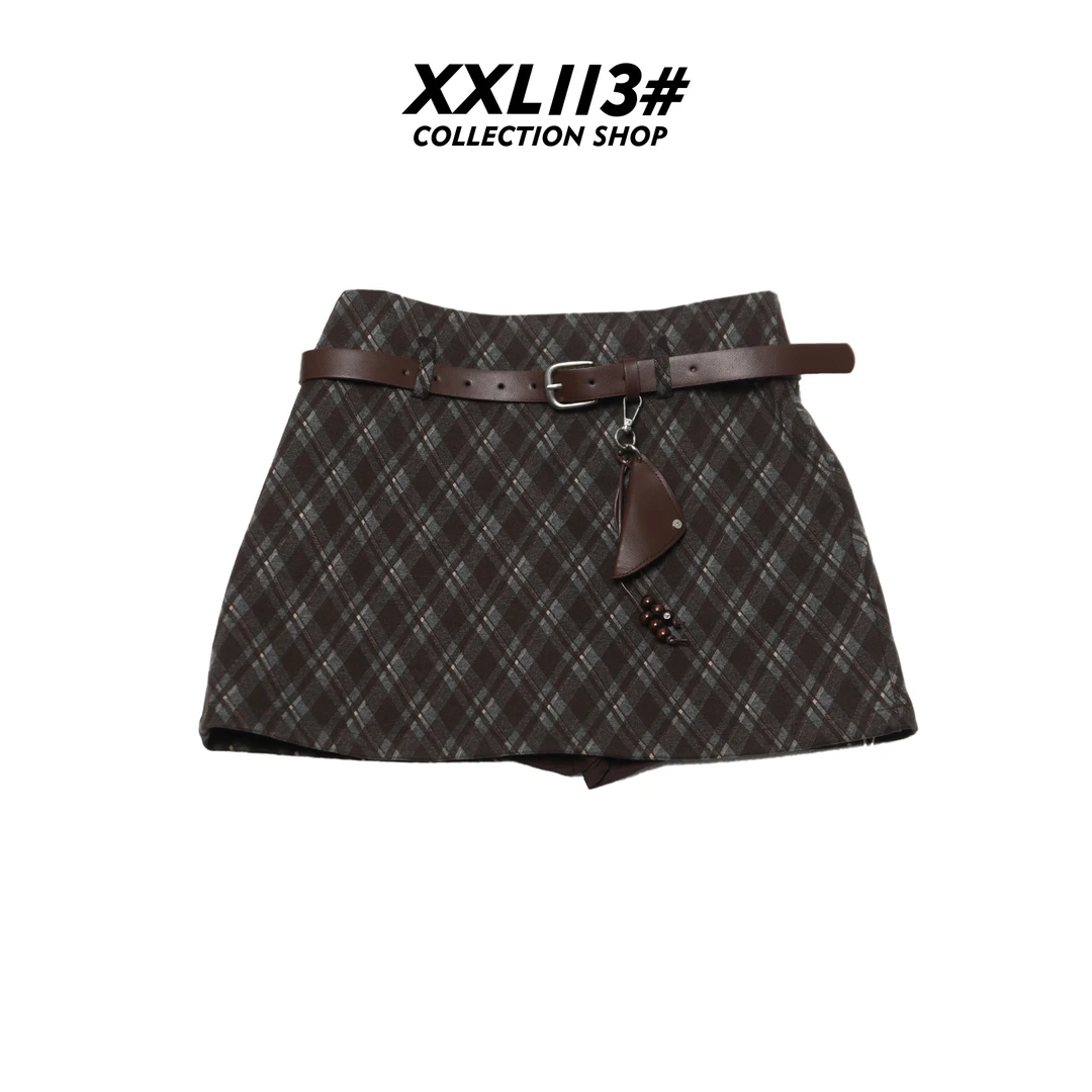 113* CENTRALIZED SHOP短裙格纹不起球半身裙X5F13I6939