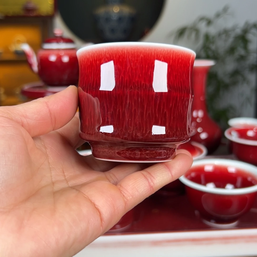 杯子景德镇原矿郎红杯