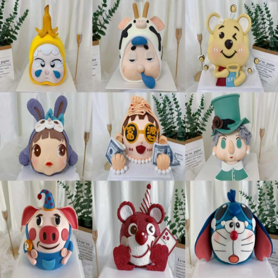 半翻糖圆球卡通系列蛋糕教程