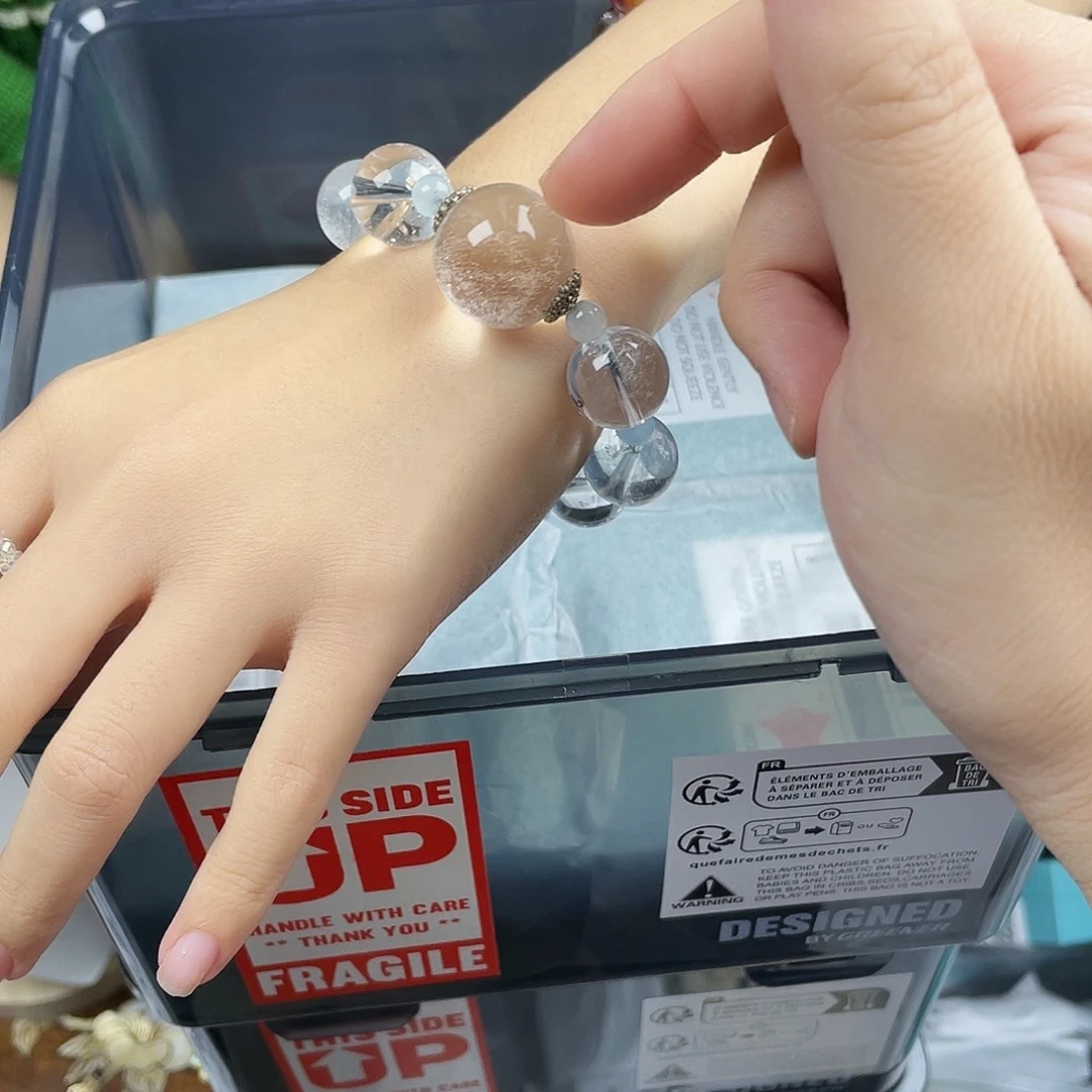 银S925镀金镶嵌黄晶手串