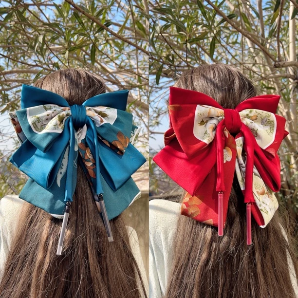 新年日韩极简风千金风发夹气质甜美顶夹可爱复古红色古风新娘头饰