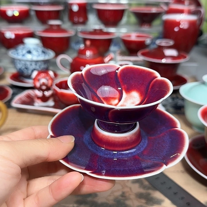 景德镇陶瓷红马坊杯