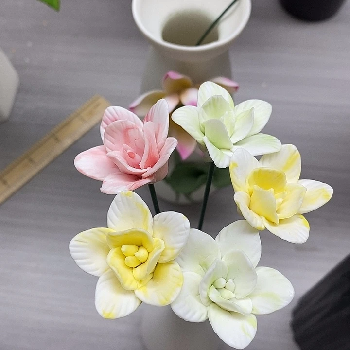 陶瓷陶瓷材料5朵素烧