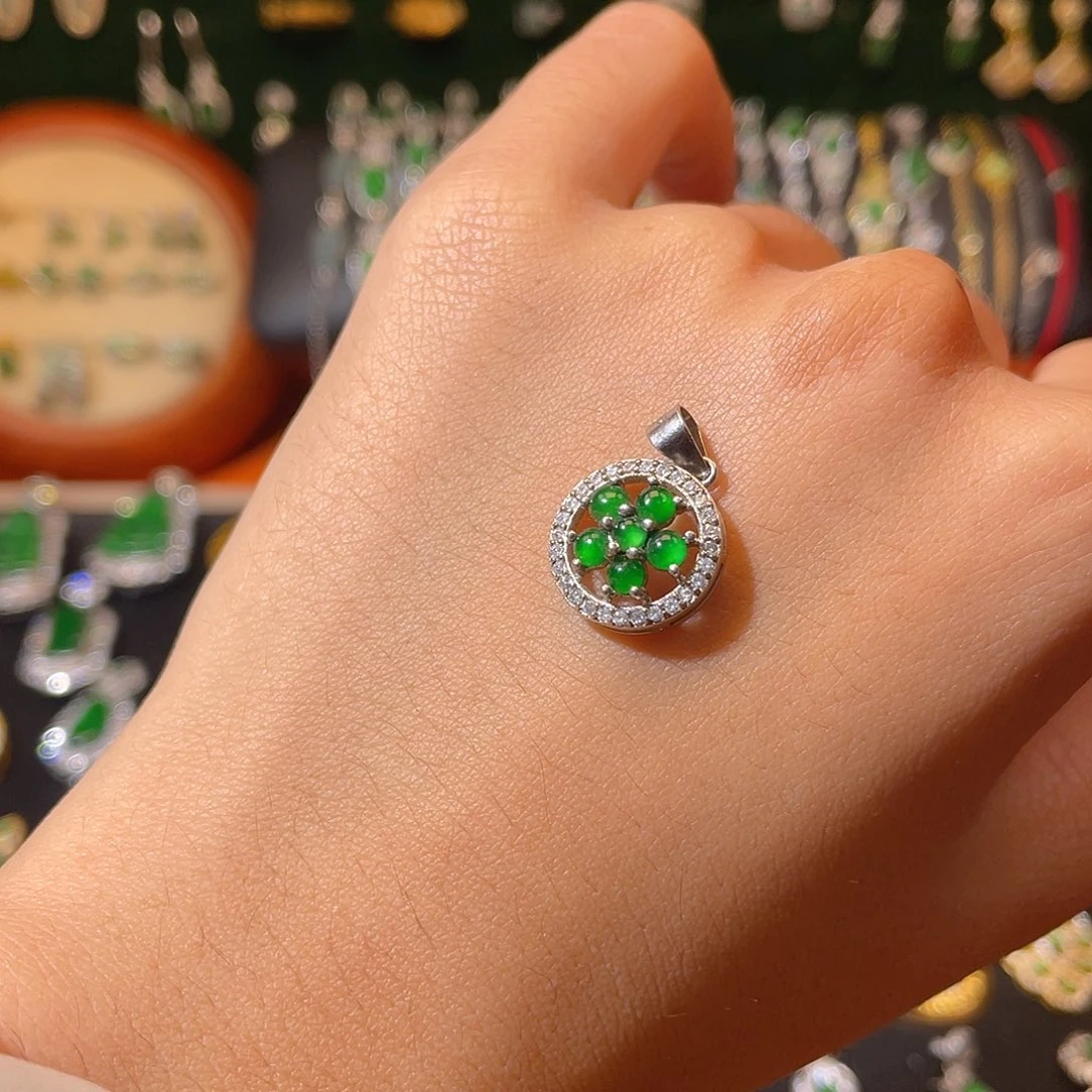 翡翠银S925镶嵌颈饰