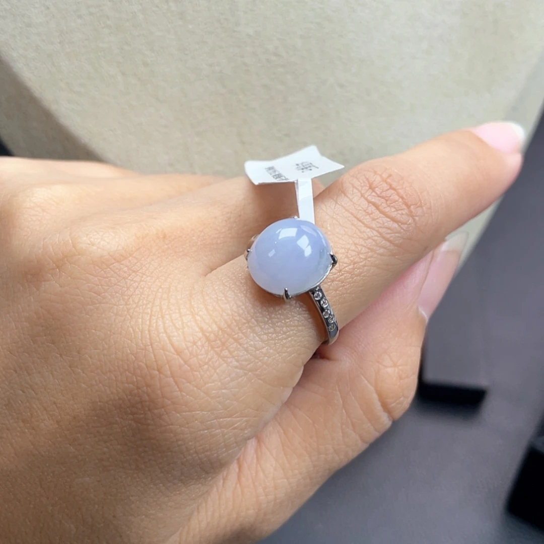 【闪购商品】翡翠戒指银S925镶嵌5号 紫翡