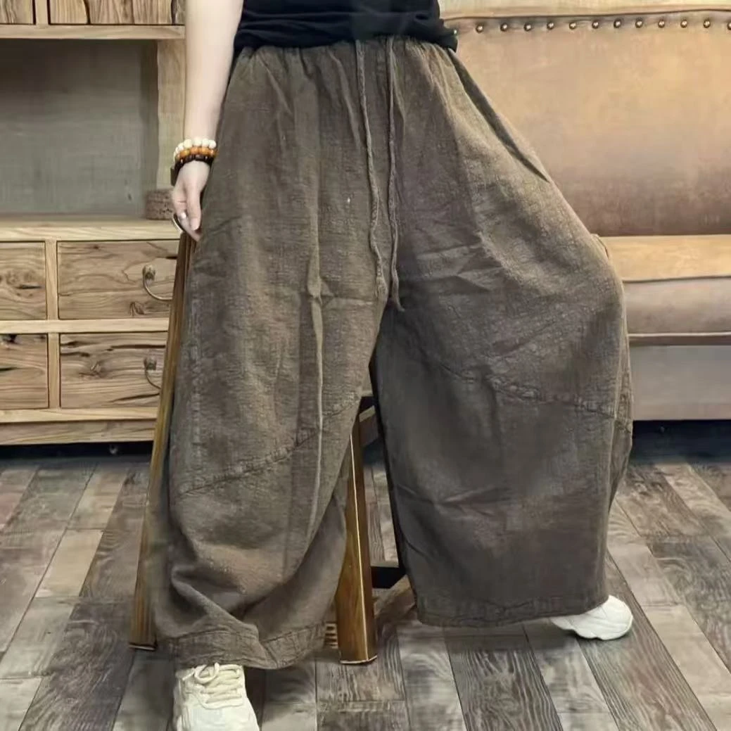 FF 7247 秋季新品双层直筒休闲百搭女士裤子 臀围138长90