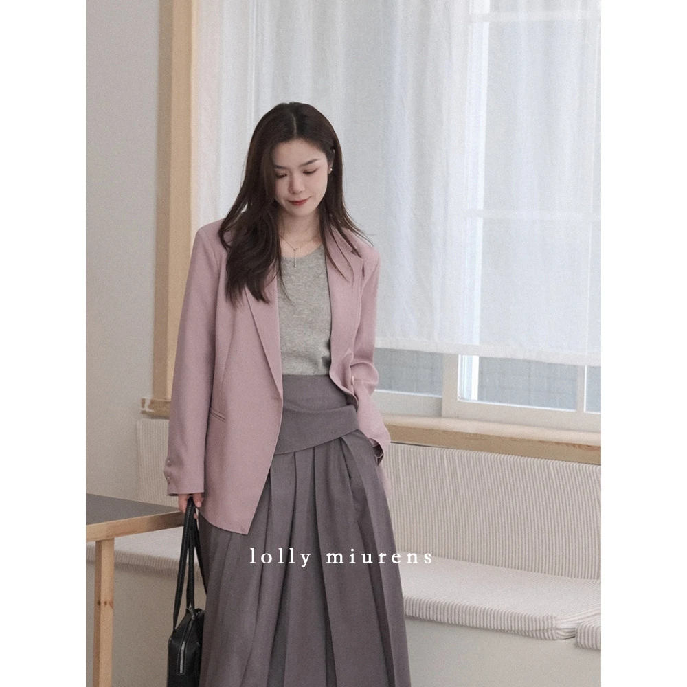 缪恩诗SPRING x「粉色珊瑚海～❀」2024 韩版休闲西装M2409100501