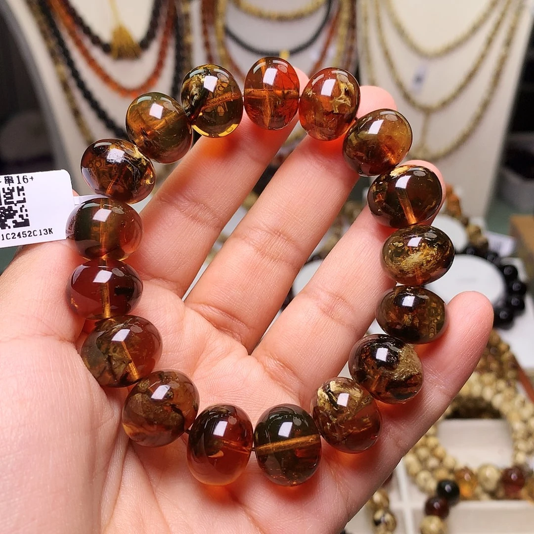 琥珀未镶嵌裸石花蜡16-847