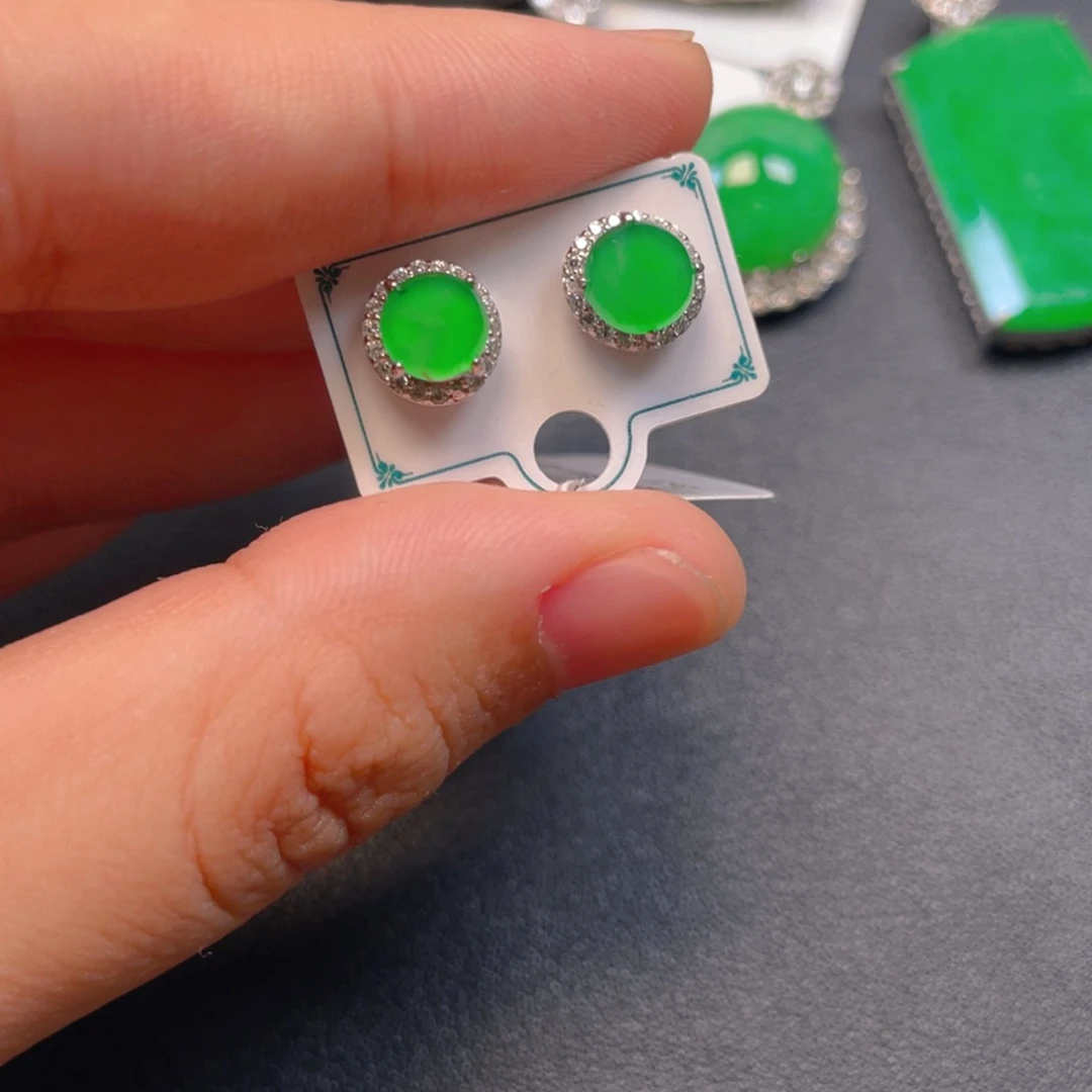 翡翠银S925镶嵌吊坠(不含链)