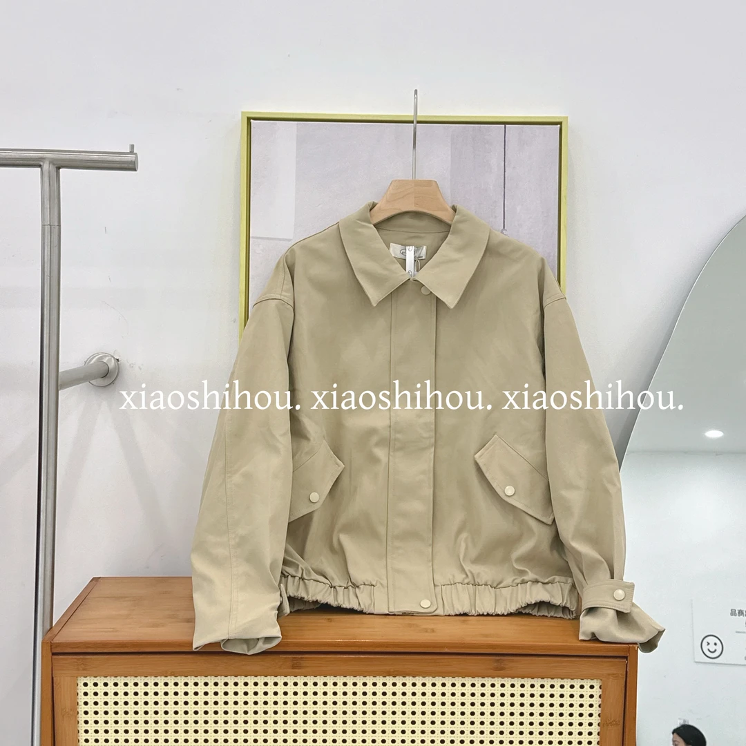 小时候女装店高级韩版设计款立领风衣外套25819