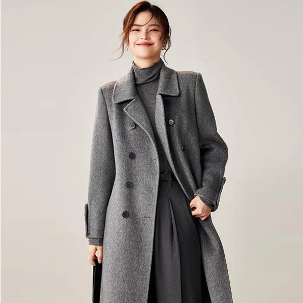双面呢大衣长款2024冬季新款厚款A024