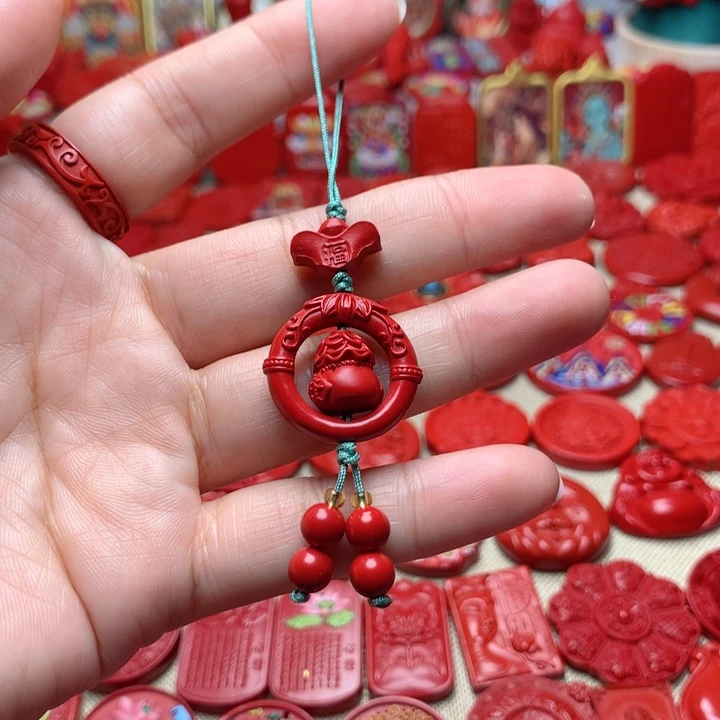 天然辰砂工艺品朱砂手机坠