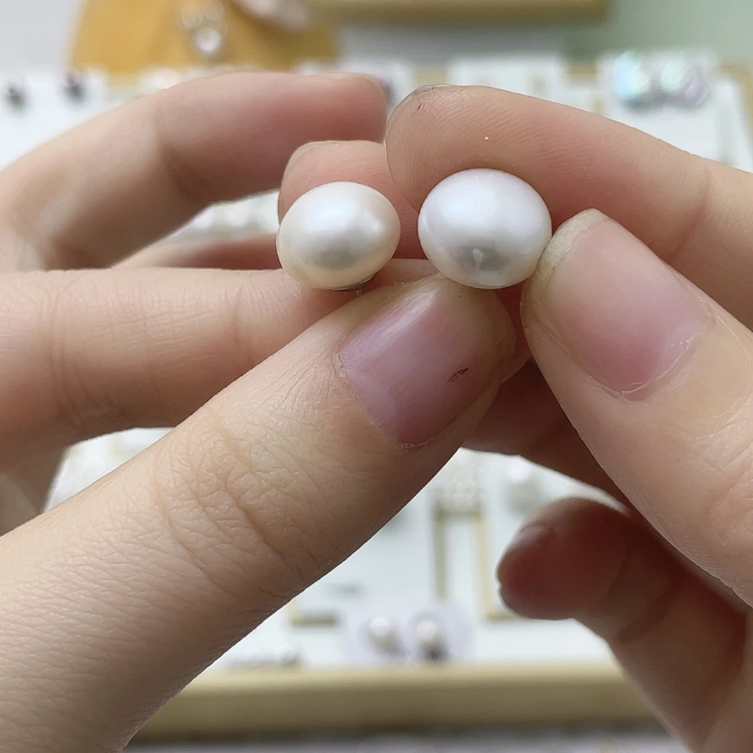 林***美淡水珍珠银S925镶嵌耳饰