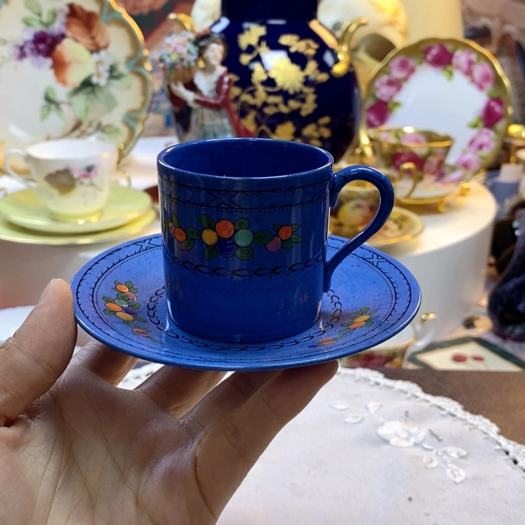 瓷片手绘瓷器欧瓷咖啡杯水晶杯