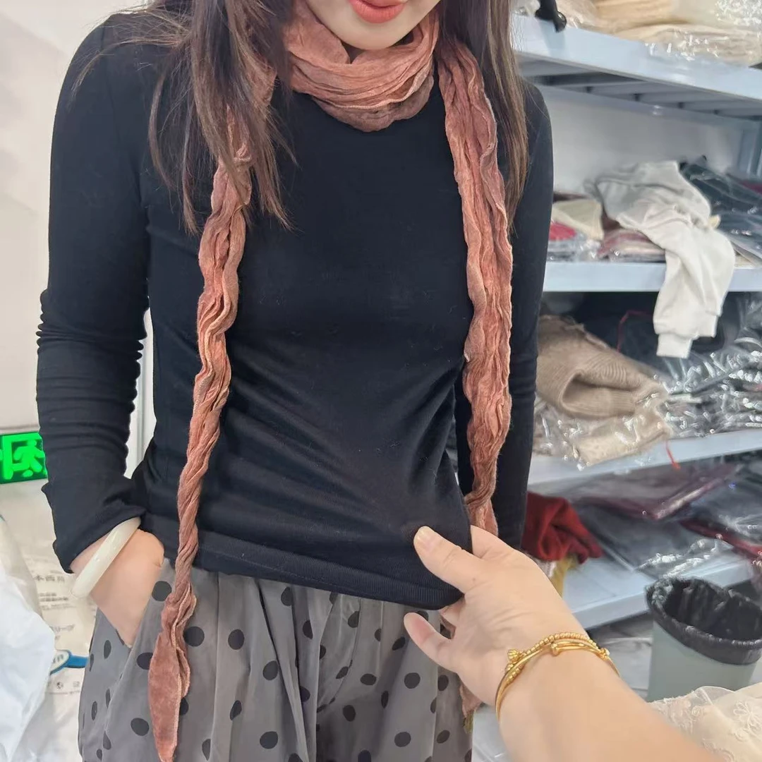 女士圆领糯米衫弹力打底衫