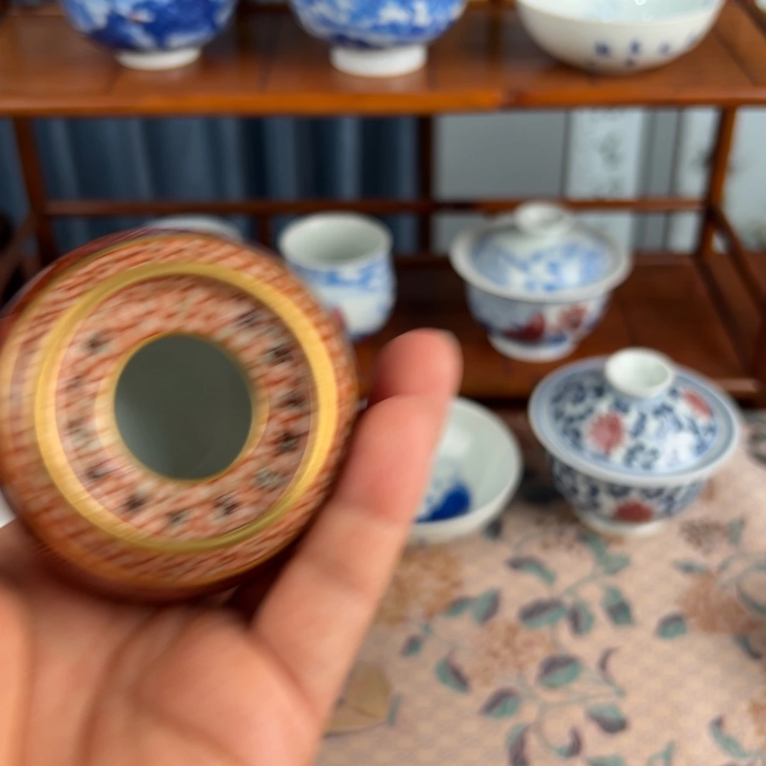 粉***匠景德镇陶瓷粉彩盖置