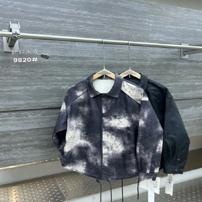 【9820】秋季百搭设计师款扎染高级感宽松男女长袖衬衫外套*1