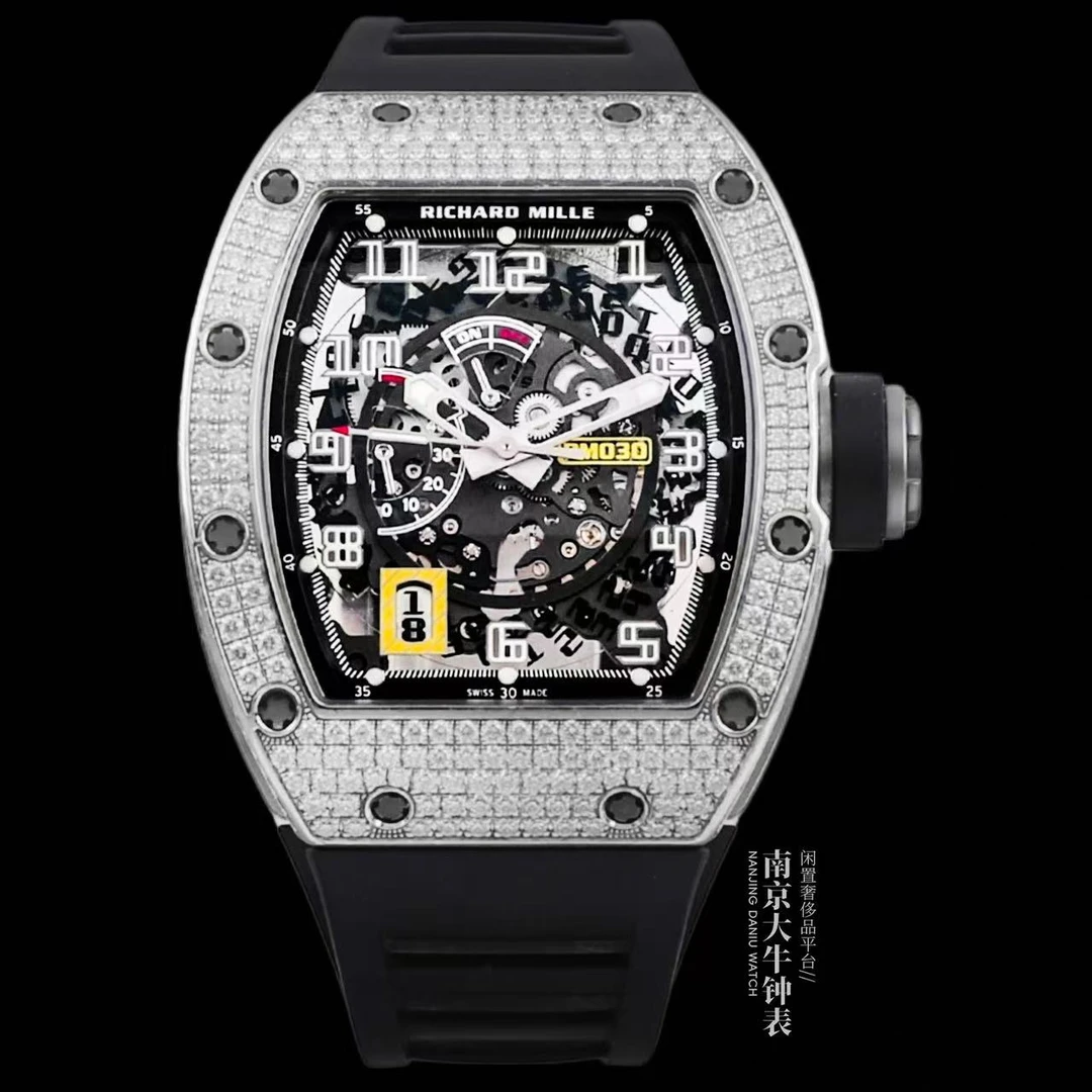 99新 Richard Mille 大牛/RM030原钻/全套/50*42.7mm