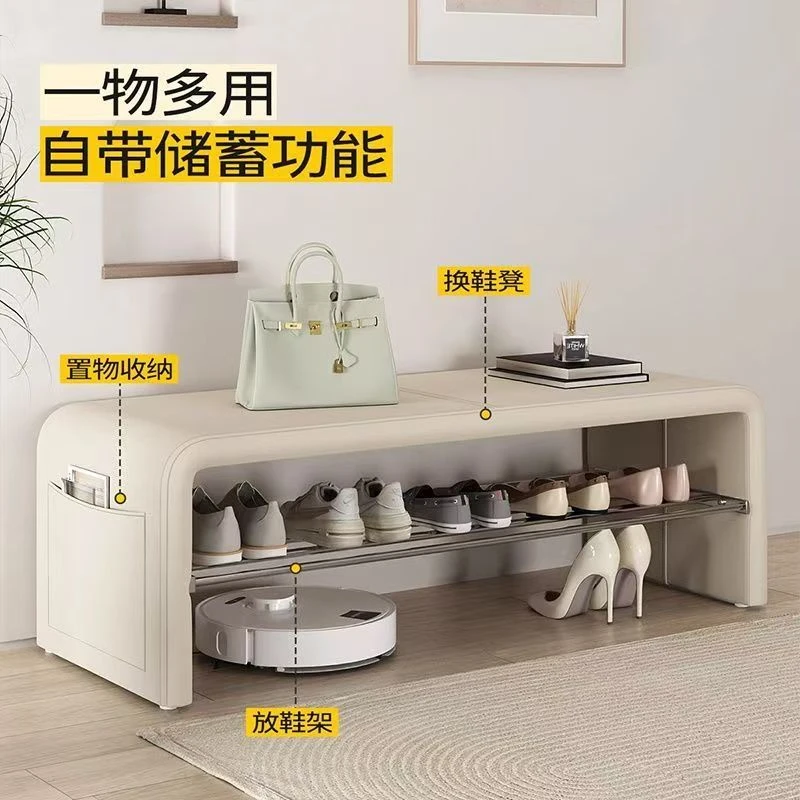 换鞋凳门口家用入户穿鞋凳可坐轻奢高级鞋架坐凳一体进门长条凳子