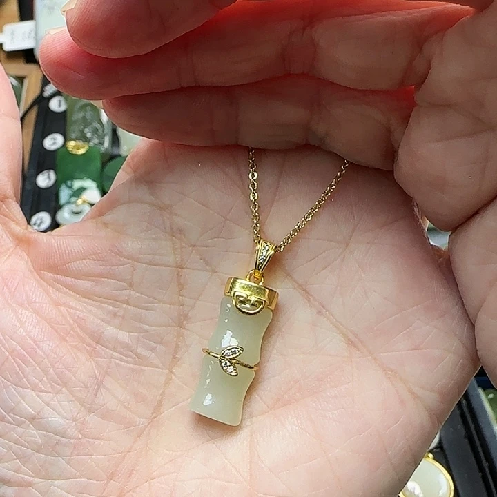 和田玉银S925镶嵌颈饰