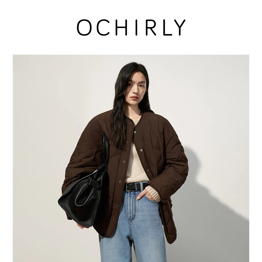 OCHIRLY欧时力 轻薄高弹中长羽绒服外套休闲时尚保暖2025秋季新品