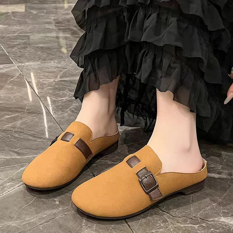 包头半拖鞋女2024新款懒人一脚蹬百搭休闲外穿无后跟凉拖 X1202