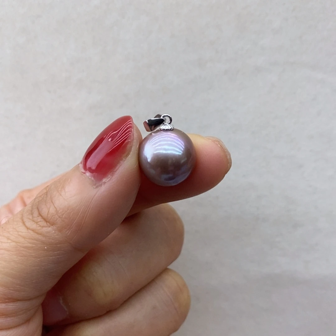 吊坠(不含链)银S925镶嵌淡水珍珠