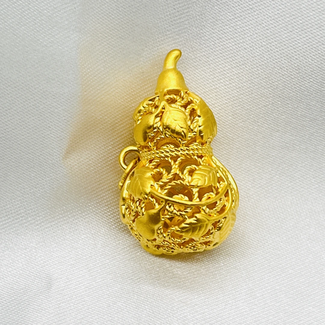 足金饰品/镂空爬藤葫芦吊坠/1.59/1B5D14144/h
