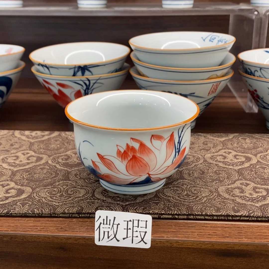 釉下彩老陶泥手工绘制