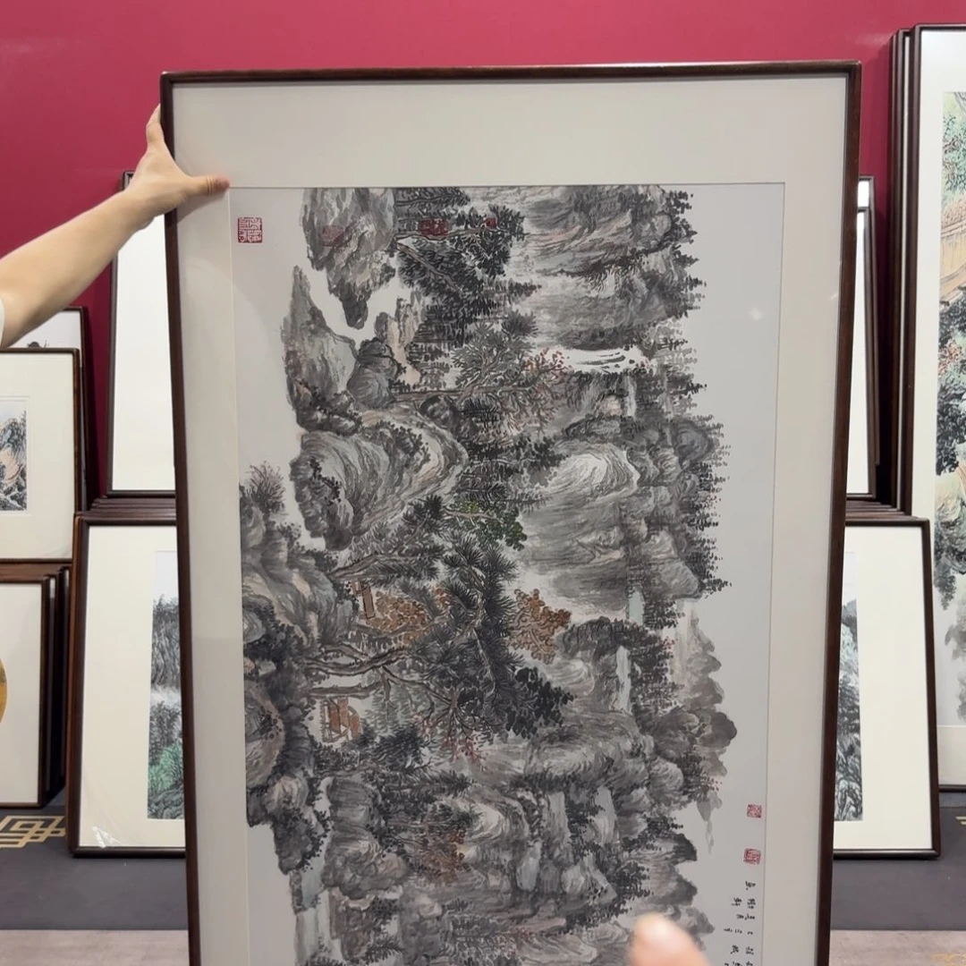 国画手绘作品带框160/80