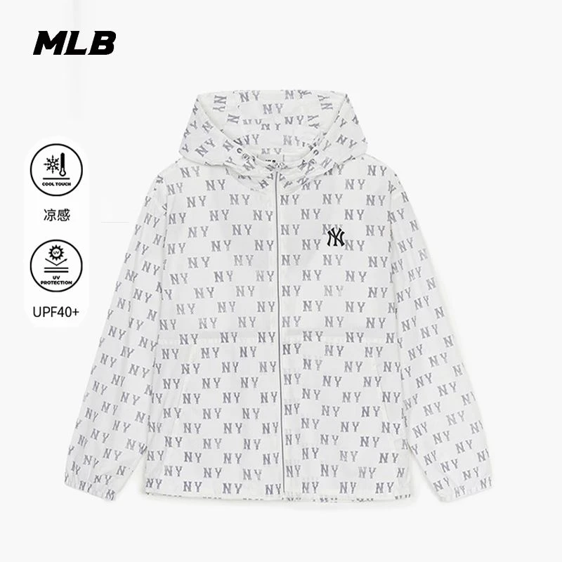 MLB外套男女情侣装2025春夏新款凉感满印老花连帽防晒服专柜正品