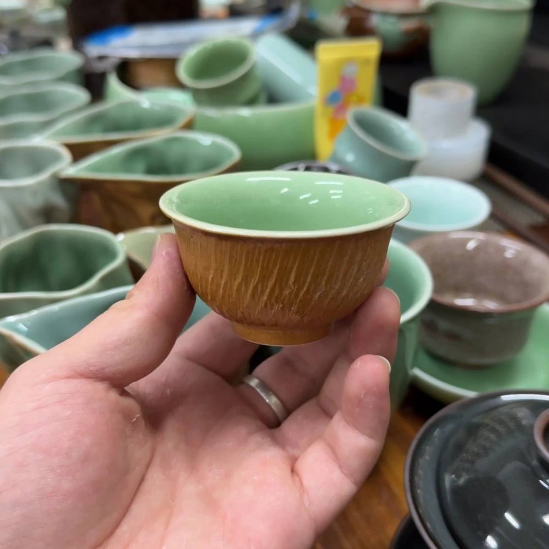 龙泉青瓷茶具微瑕6368
