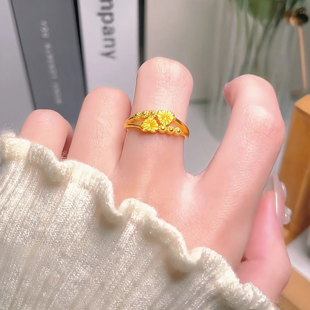 钛钢戒指 百搭心心相印戒指气质轻奢心形爱心开口可调节女士指环