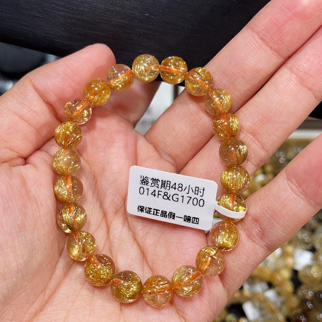 发晶手链未镶嵌毕业烟花钛晶8.3mm