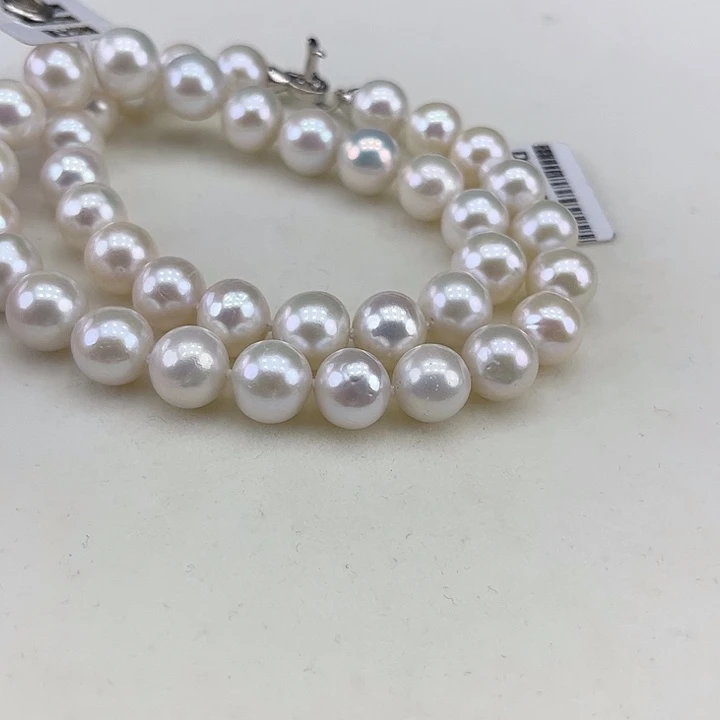 淡水珍珠银S925镶嵌颈饰10-11极光炫彩高品