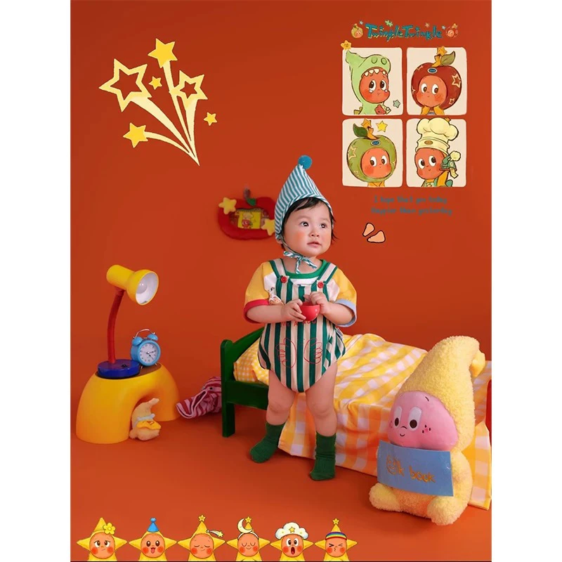 儿童摄影服装圣诞节星星人主题宝宝百天周岁道具拍照影楼拍照写真