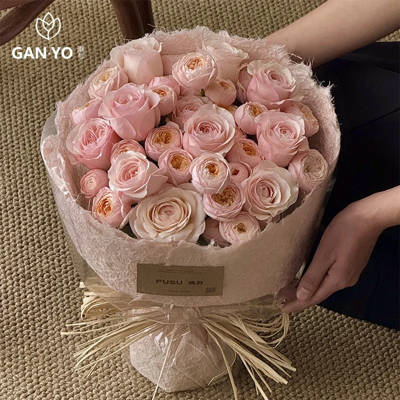 港与【七夕】原创云麻丝纸鲜花花束包装纸花艺花店包花纸diy材料