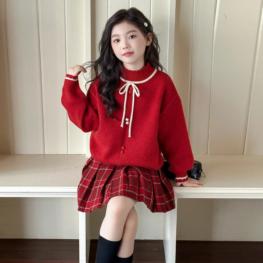 女童女孩毛衣秋冬新款超好看红色本命年新年衣服儿童毛线衣冬加厚