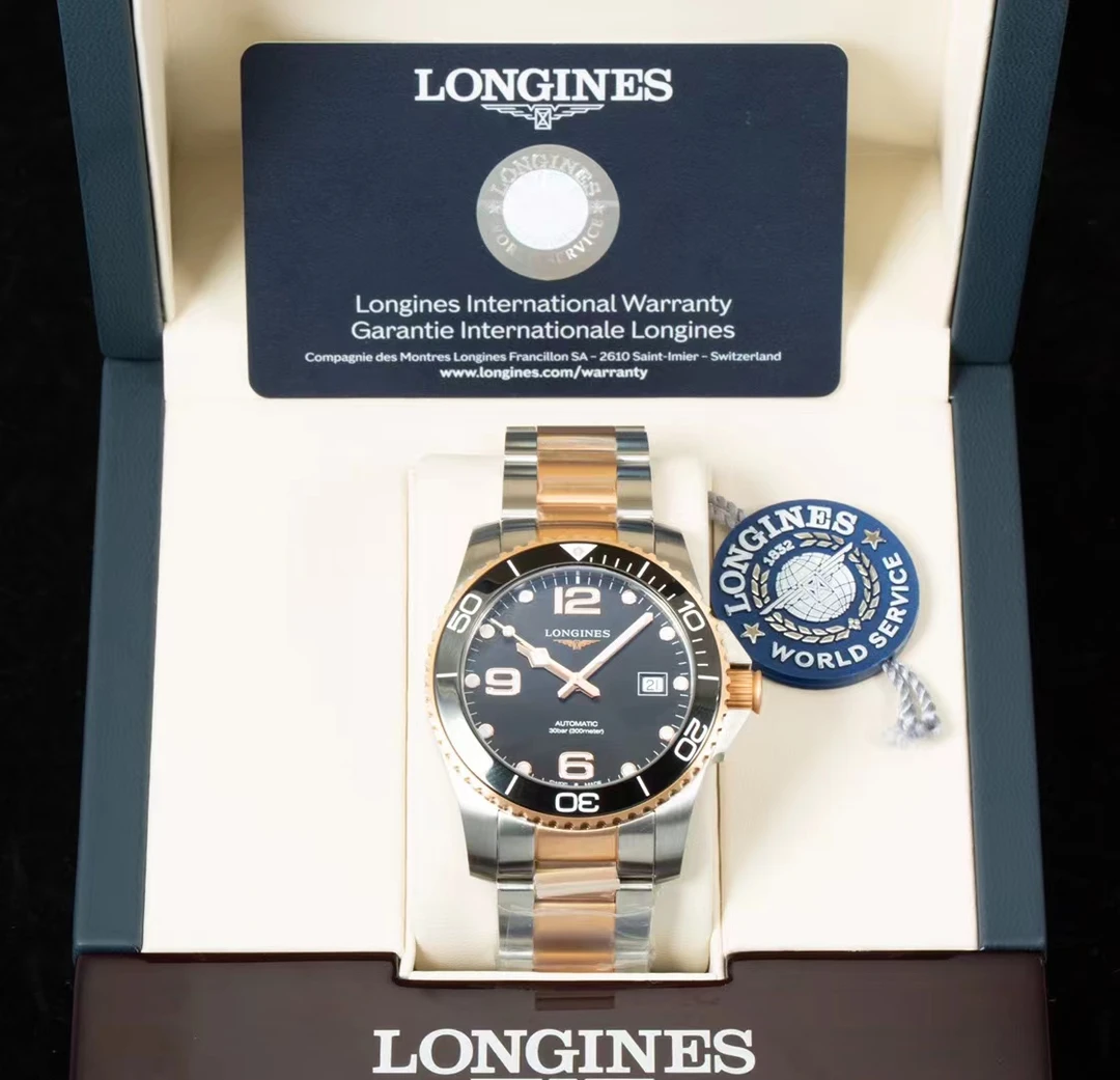未使用 Longines/浪琴 浪琴康卡斯，间金黑