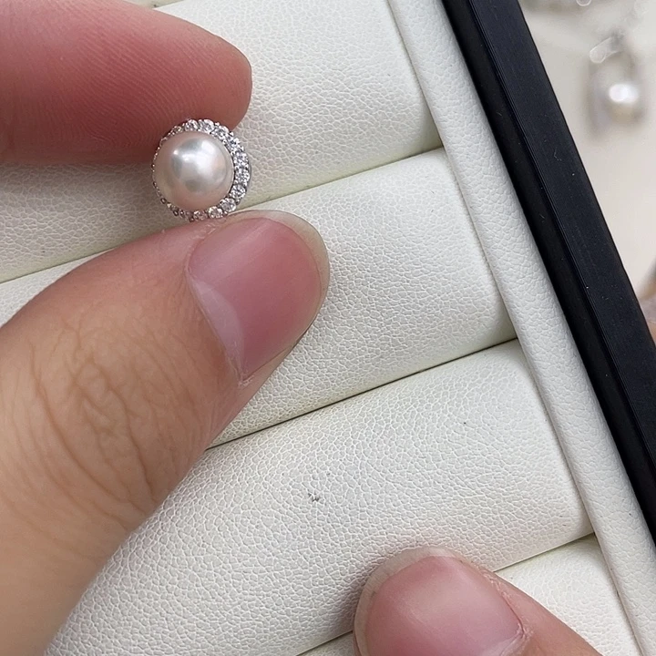 银S925镶嵌海水珍珠吊坠(不含链)