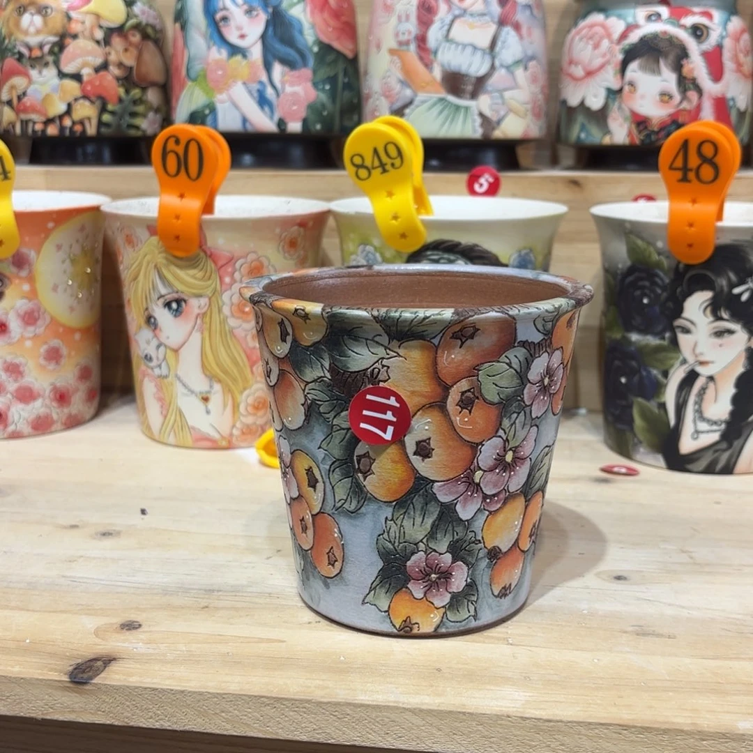 I***猫景德镇手绘花盆陶瓷