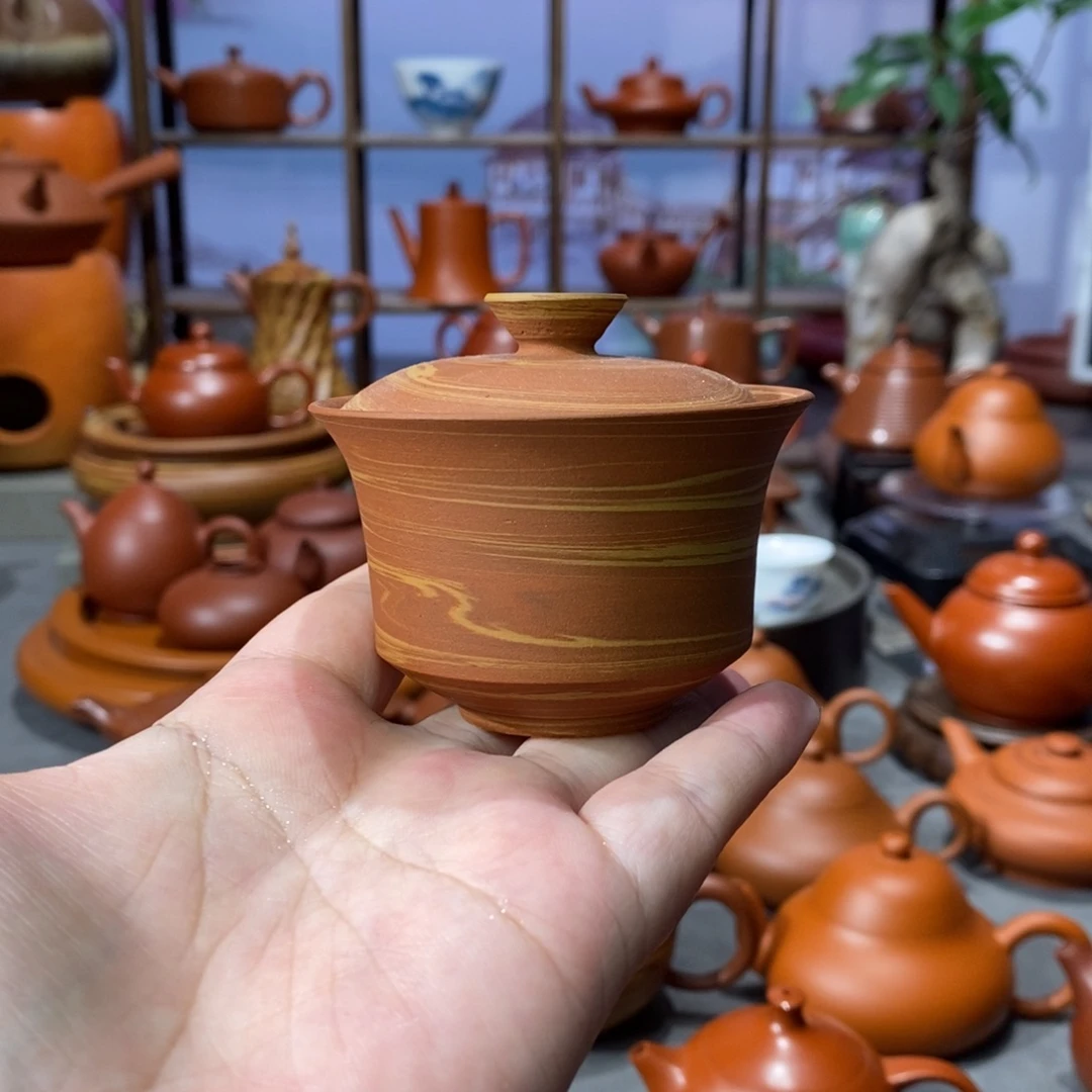 朱泥茶壶余少波鸡蛋绞泥盖碗90c