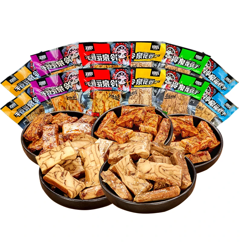 但氏豆腐干美食冷泉花豆干四川什邡红白特产八宝豆腐干麻辣香辣小零食豆干零食豆腐同城送豆腐同城配