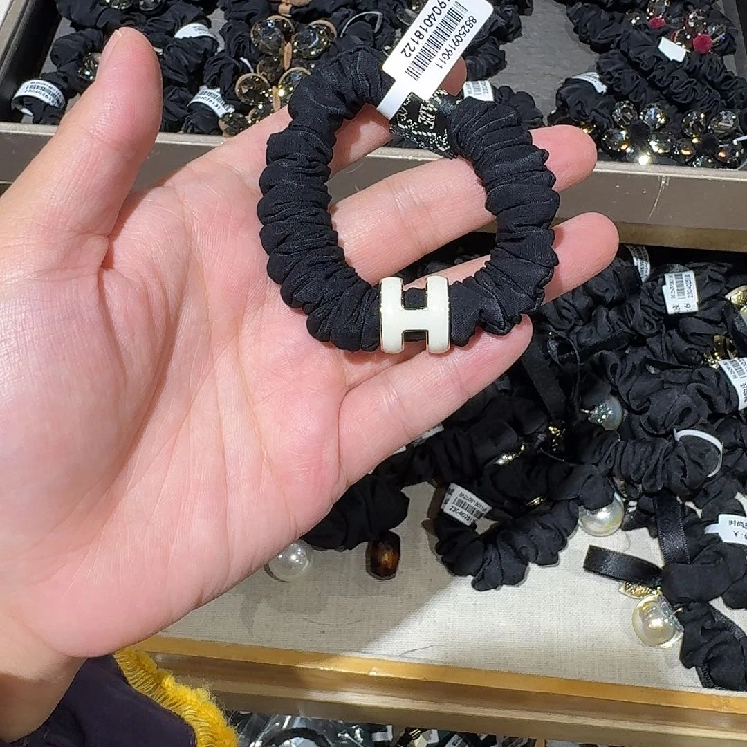 非金属白色字母发绳