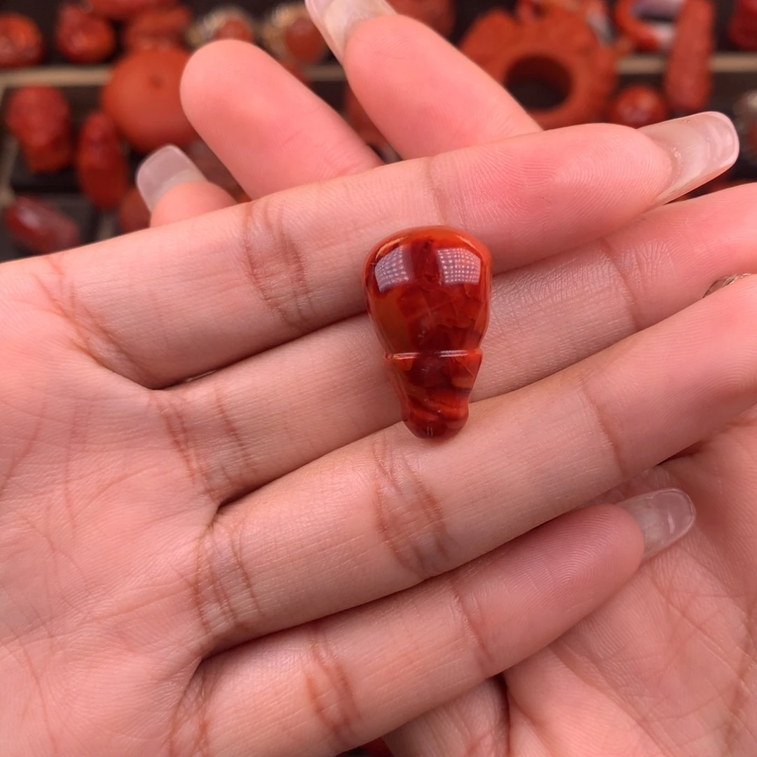 南红玛瑙未镶嵌三通13+