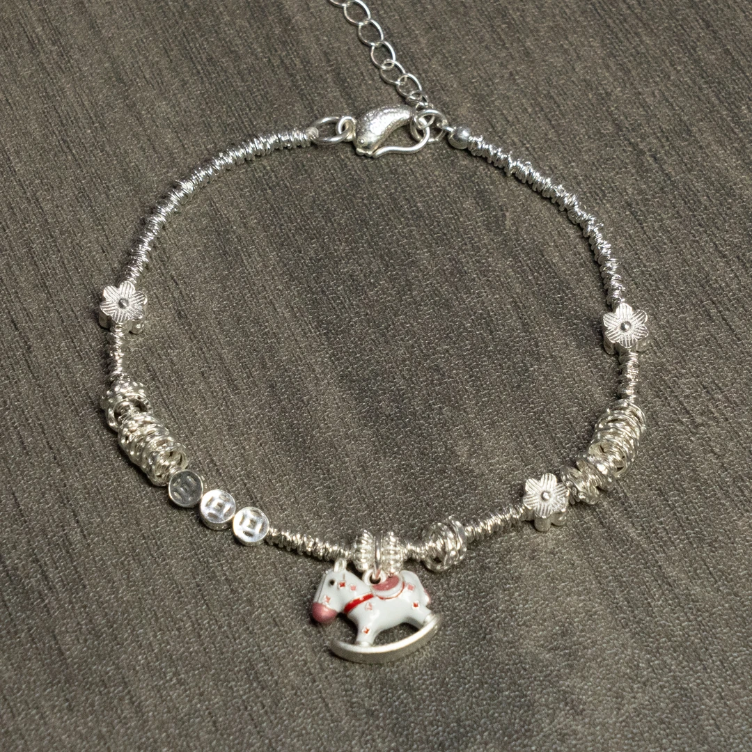 足银手链 【金展珠宝】足银  小马手链